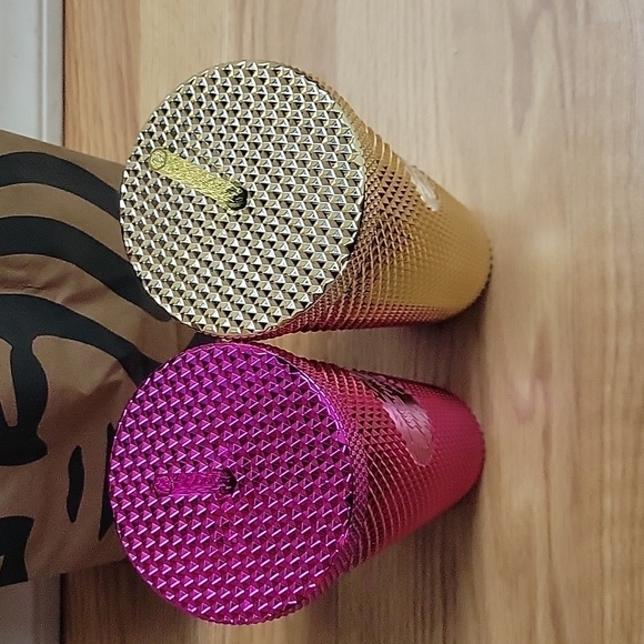 New Starbucks Holiday Winter 2022 Gold Sangria Bling Studded Cold Cup Tumbler - Picture 4 of 10